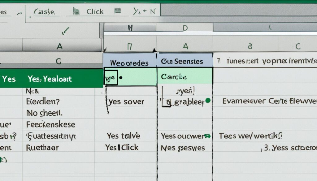 how to add yes or no in excel